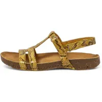 Art for woman. 10946S1XT003_024 Leather sandals 0946S I Breathe yellow (39), Flat, Velcro, Casual