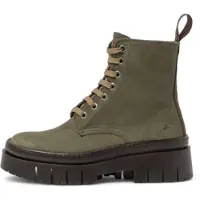 Art for woman. 119531222003_0G3 1953 Amberes green leather ankle boots (39), Flat, Laces, Casual