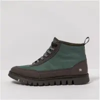 Art unisex. 1158511UM003_0G3 Green leather ankle boots (43), Flat, 1 to 3 cm, Laces, Casual