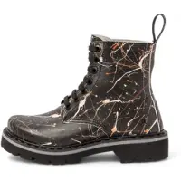 Art for woman. 11166P112603_ESP Leather ankle boots 1166P black (38), Flat, Laces, Casual