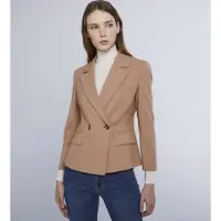 Marella for woman. 2423046101200 Brown theme blazer (42), Casual, Party, Classic, Polyester