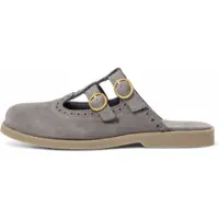 El naturalista for woman. 25870L150005_0B0 Leather clogs N5870L grey blue sandstone (36), Flat, Buckle, Casual