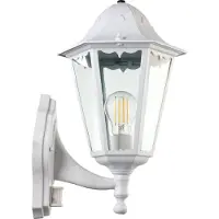 Eglo Utendørs vegglampe Navedo, hvit, høyde 42 cm, metall, sensor
