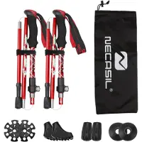 INF Ultralett turstav med 5 seksjoner 1 par Red