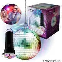 Partyfunlights Rotating Mirror Ball with LED