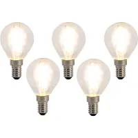 LUEDD Sett med 5 E14 LED Filamentpærer P45 4W 470 lm 2700K