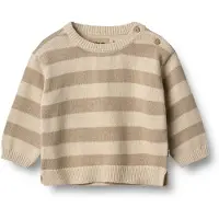 Wheat Knit Pullover Morgan Beige Stripe (80 / 1 år)