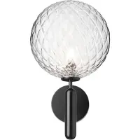 Nuura utendørs vegglampe Miira, Ø 20 cm, svart/klar