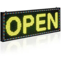 Vevor Programmerbart LED-skilt, P10 Fullfarget Fleksibelt Digitalt Scrolling Panel, DIY Tilpasset Tekstmønster GIF-skjermtavle, Bluetooth APP-kontroll Meldingsbutikkskilt for butikkreklame, 40x14 tomm