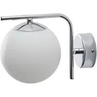 Domiluce Aurora vegglampe, kromfarget, glass, 17 cm, globe, E14