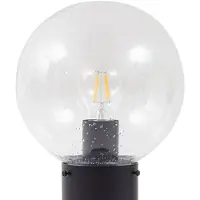 LINDBY sokkellampe Dangan, svart/klar, høyde 60 cm, glass