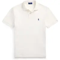 Ralph Lauren for man. 710536856464 Cream white Slim Fit piqué polo (M), Casual, Cotton, Short sleeve