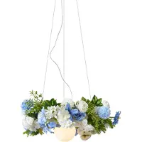 QAZQA Bohemsk pendellampe sort med fargede blomster blå og hvit - Flower Power