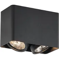 QAZQA Design påmontert spotlight svart GU10 70mm 2-lys roterbar og vippbar - Vox