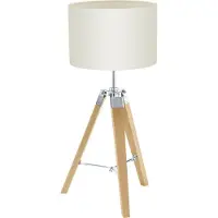 Eglo LANTADA, Beige, Soverom, Stue, Kontor, Stoff, Stål, Tre, IP20, II, E27