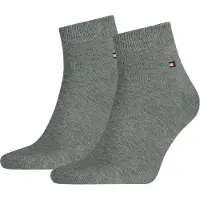 Tommy Hilfiger Sokker - 2-pack - Kvartal - Grå Melert - - 39/42 - Sokker