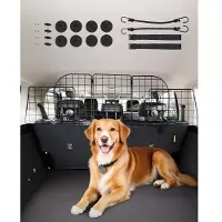 Vevor Hundebarriere for bil, 36,6"-60" justerbar bildeler for bagasjerom, universaltilpasset baksete kraftig nettingnett for hunder, kjæledyrbarriere for sedaner, lastebiler og SUV-er