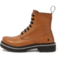 Art unisex. 111661218003_023 Leather Ankle Boots 1166 Marina brown (38), Flat, 1 to 3 cm, Laces, Casual