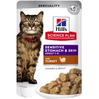 Hill's Pet Nutrition Adult Cat Sensitive Stomach & Skin - Kalkun (12 x 85 g)