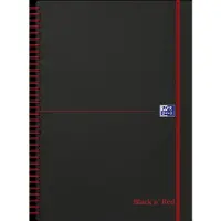 Oxford Black n' Red - Notisbok - spiralbundet - A4 - 70 ark / 140 sider - hvitt papir - linjert - svart - polypropylen (PP)