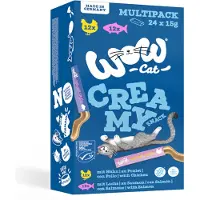 WOW Cat Creamy Snack 24 x 15 g - Mix-pakke (2 varianter)