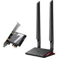 TP-LINK Archer TBE550E, Intern, Trådløs, PCI Express, WLAN / Bluetooth, 9300 Mbit/s, Sort