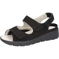 Waldlaufer bred damesandal - Svart - Sandaler