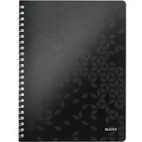 Leitz Notatbok WOW PP A4 Linjer 80 ark Sort