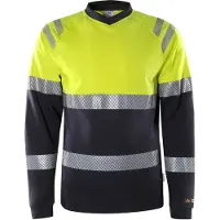 Fristads T-skjorte Flam kl. 1 7107 TFL Varselgul/marineblå 3XL