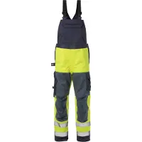 Fristads Smekkebukse flammehemmende 1585 FLAM, klasse 2 Varselgul/marineblå C52