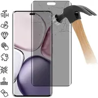 Mtp Products Honor Magic7 Lite Privacy Full Cover Beskyttelsesglass - Svart Kant