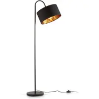 B.K. Licht Gulvlampe Kari, buet, svart/gull, tekstil, E27