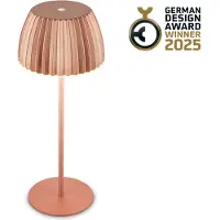 Briloner LED-bordlampe med batteri Brilo unplugged Riffle, 36 cm, kobber
