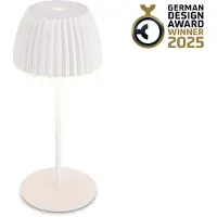 Briloner LED-batteridrevet bordlampe Brilo unplugged Riffle, 20 cm, hvit