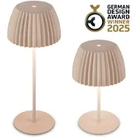 Briloner LED-batteridrevet bordlampe Brilo unplugged Riffle, 36 cm, beige