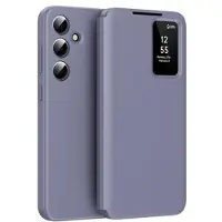 Mtp Products Samsung Galaxy S24 FE Smart Clear View Flip-deksel med kortspor - grå-lilla