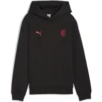 Puma AC Milan FtblEssentials Hoodie Youth, Clothing, Black/Red, 13-14Y