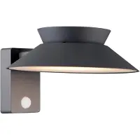 Nordlux LED-solcelledrevet utendørs vegglampe Justina, antrasitt, sensor, metall
