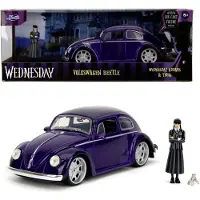 Jada Wednesday Addams-figur Med Metall Volkswagen Beetle 1972 1:24