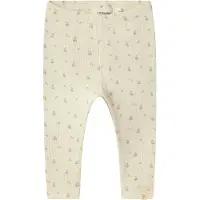 Lil´ Atelier Lil' Atelier Leggings - Rib - NbfGago - Turtledove/Flower - - 68 - Leggings