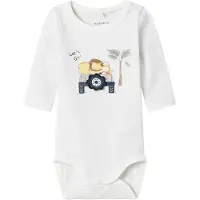 Name it Body I/e - NbmHollow - Bright White m. Trykk - - 50 - Langermet Body