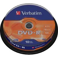 Verbatim - 10 x DVD-R - 4.7 GB 16x - matt sølv - spindel