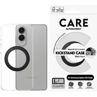 PanzerGlass Feature Case Transparent w. Black Kickstand & Qi Compatible Samsung S25 Edge