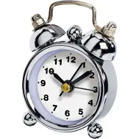 Hama Nostalgia, Quartz vekkerklokke, Rund, Sølv, Hvit, Analog, Batteri, LR1130