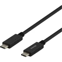 Deltaco Ladekabel USB-C til USB-C, 1 m, svart