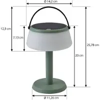 LINDBY LED-bordlampe Mikkel, grønn, dimbar