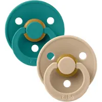 BIBS Colour Smokker - 2-pack - Str. 2 - Rund - Taupe/Scuba - - 6-18 md - Smokk