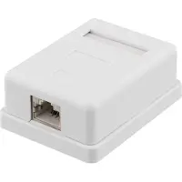 Deltaco VR-220 - Overflatemonteringsboks for nettverk - overflatemonterbar - CAT 6a - FTP - RJ-45 - hvit