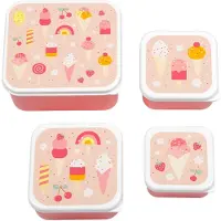 A Little Lovely Company Matboks Sett - 4 stk. - Iskrem - - OneSize - Matboks