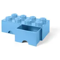 LEGO Lyseblå, 8-knotters oppbevaringskloss med skuffer 5006311